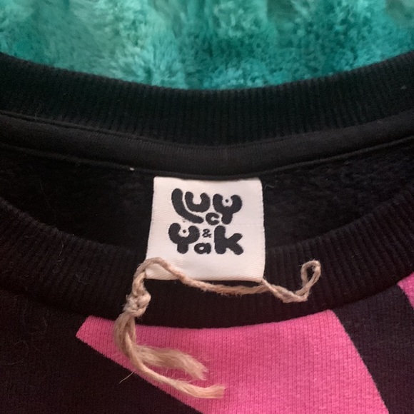 Lucy & Yak Sonny Sweater in a punchy limited edition pink and black triangle - Picture 6 of 10